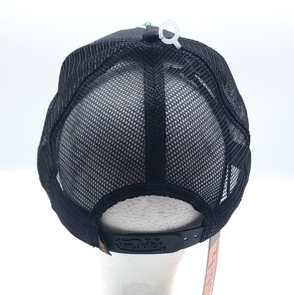 Von Dutch CITY OF ANGELS GREEN Flames Embroidered TRUCKER Hat Brand New - Picture 6 of 12